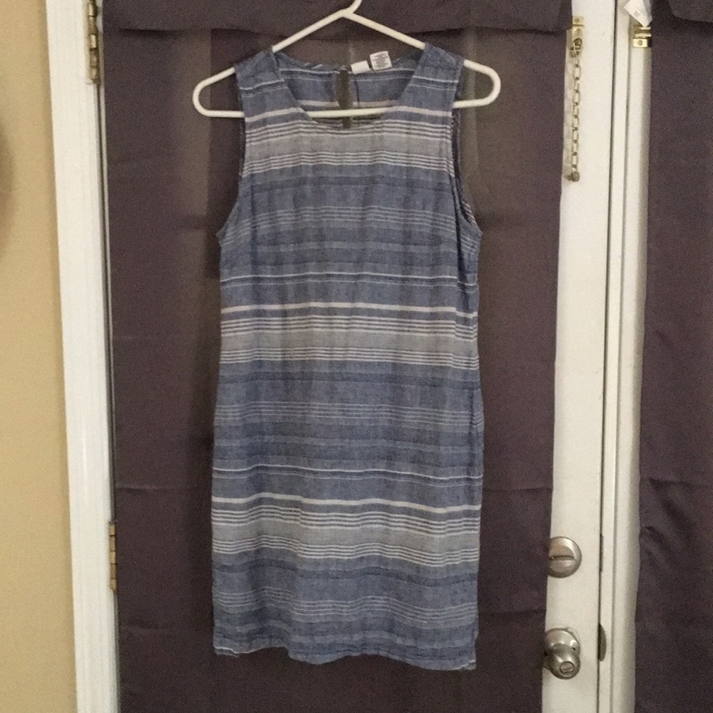 Navy and white mini dress
